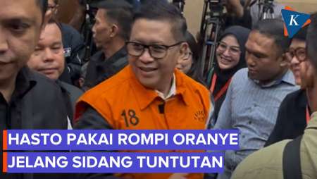 Hadapi Tuntutan, Hasto Didampingi Ganjar dan Istri